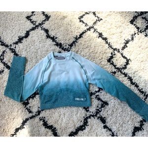 Deep Teal/Ice Blue Crop stop by Gymshark🦈 NWT✨